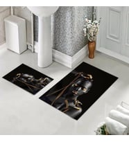 Banyo Halısı Ikili Klozet Takımı Kaymaz Tabanlı (60 xm x 100 cm + 40 cm x 60 cm) 