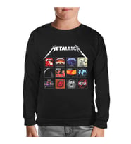 Metallica - Album Covers Siyah Çocuk Sweatshirt