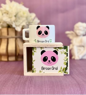 Kişiye Özel Pembe Panda Tasarımlı Kutulu Kupa