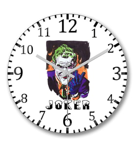 Joker Duvar Saati Bombeli Gercek Cam