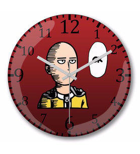 One Punch Man  Duvar Saati Bombeli Gercek Cam