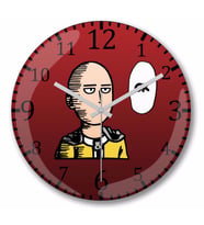 One Punch Man  Duvar Saati Bombeli Gercek Cam
