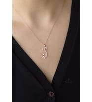 Harf Kolye 925 Ayar Ş Harfi Gümüş Kolye - Rose