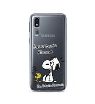 Snoopy Tasarımlı Süper Şeffaf Silikon Telefon Kılıfı Samsung A2 Core