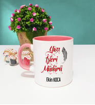 Yazı İşleri Müdürü Kupa Bardak Pembe