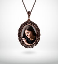 BK Gift Kişiye Özel Fotoğraflı Otantik Eskitme Bakır Kolye Model 7