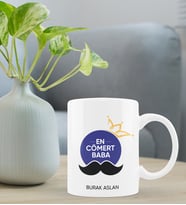 Babalar Günü Kişiye Özel Kupa Bardak - En Cömert Baba Kupa Tasarımı (Beyaz)