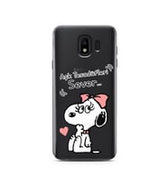 Snoopy Tasarımlı Süper Şeffaf Silikon Telefon Kılıfı Samsung J4 (2018)