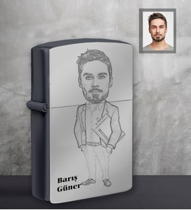 Kişiye Özel Öğretmen Karikatürlü Siyah Benzinli Çakmak Bay-14
