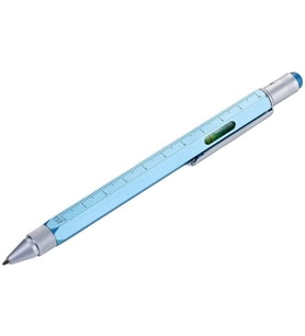 Troika Construction Stylus Turkuaz Tükenmez Kalem Gri (su terazisi-cetvel-tornavida)  İsme Özel Kalem