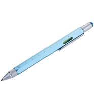 Troika Construction Stylus Turkuaz Tükenmez Kalem Gri (su terazisi-cetvel-tornavida)  İsme Özel Kalem