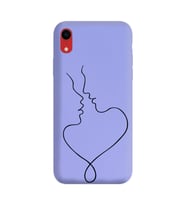 Iphone XR Çizgi Tasarımlı Mor Lansman Telefon Kılıfı