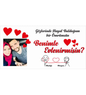 New Jargon - Fotoğraflı Evlilik Teklifi Afişi Pankartı