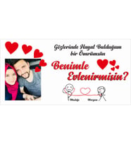 New Jargon - Fotoğraflı Evlilik Teklifi Afişi Pankartı