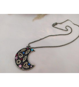 Hdmarketim Swarovski Taşlı Moda Tasarım Ay Model Kolye