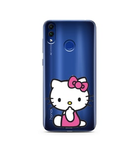 Hello Kity Tasarımlı Süper Şeffaf Silikon Telefon Kılıfı Huawei Honor 8c
