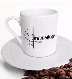 BK Gift Kişiye Özel İncinmişsin Kahve Fincanı-6 (Beyaz)