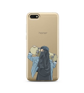 Kaykay Kız Tasarım Süper Şeffaf Silikon Telefon Kılıfı Huawei Honor 7s - y5 2018