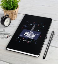 BK Gift Kişiye Özel İlk Babalar Günün Kutlu Olsun Siyah Defter Kalem Seti-1