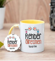 Rehber Öğretmen Sarı Kupa Bardak Ve Anahtarlık Set