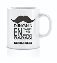 Dünyanın En Yakışıklı Zeki Fedakar Babası Babalar Günü Kişiye Özel Kupa Bardak