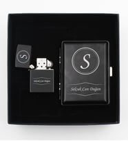 Kişiye Özel Metal Tabaka & Zippo Tarzı Benzinli Çakmak Hediye Seti