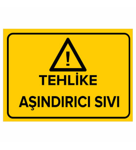 MIGNATIS - Tehlike Aşındırcı Sıvı Levhası - Sac Malzeme 25x35cm