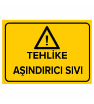 MIGNATIS - Tehlike Aşındırcı Sıvı Levhası - Sac Malzeme 25x35cm
