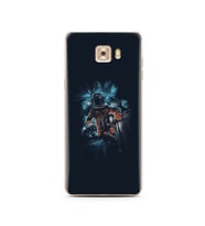 Uzay Boşluğu Tasarım Süper Şeffaf Silikon Telefon Kılıfı Samsung C9 Pro