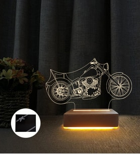 Harley Motor 3d Gece Lambası Doğum Günü Hediyesi Led Lamba (Sarı)