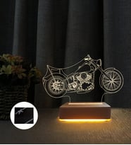 Harley Motor 3d Gece Lambası Doğum Günü Hediyesi Led Lamba (Sarı)