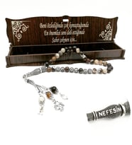 Hediyelik Akik Taşı Tesbih (Kahverengi)