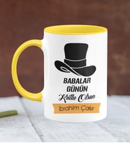 BK Gift Kişiye Özel Babalar Günü Temalı Sarı Kupa Bardak 24344s