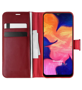 Microsonic Samsung Galaxy A10 Kılıf Delux Leather Wallet Kırmızı