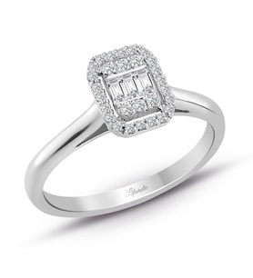 0.20 Ct Baget Kare Tektaş Yüzük Modern Tasarım