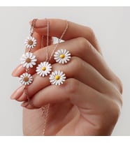 925 Ayar Gümüş Papatya  Set
