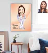 Kişiye Özel Bayan Karikatürlü Ahşap Tablo 30x47 Model-8