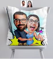 BK Gift Kişiye Özel Sevgililer Karikatürlü  Yastık  14