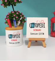 Ortapedi Uzmanı Kalemlik ve Dekoratif Taş Baskı Seti