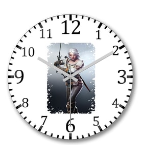 Ciri The Witcher Duvar Saati Bombeli Gercek Cam