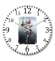 Ciri The Witcher Duvar Saati Bombeli Gercek Cam