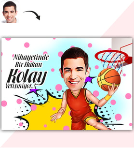 BK Gift Kişiye Özel Bay Basketbolcu Karikatür Baskılı Yaş Pasta İçin Yenilebilir Şekerli Kağıt  1(Sadece Kağıt)
