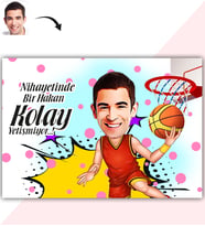 BK Gift Kişiye Özel Bay Basketbolcu Karikatür Baskılı Yaş Pasta İçin Yenilebilir Şekerli Kağıt  1(Sadece Kağıt)