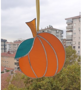 Markakanvas  Balkabağı cam vitray 17x18cm