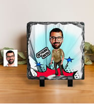 BK Gift Kişiye Özel Bay Mafya Karikatürlü Dekoratif Doğal Taş