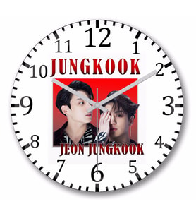 Jeon Jungkook  Bts  Duvar Saati Bombeli Gercek Cam