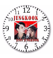 Jeon Jungkook  Bts  Duvar Saati Bombeli Gercek Cam