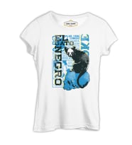 Kara Kedi Beyaz Kadın Tshirt