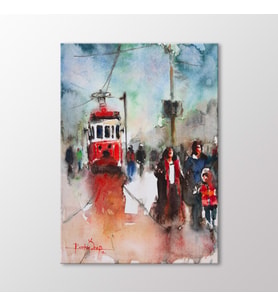 Arty Tablo Suluboya Tramvay Tablo (Karışık)
