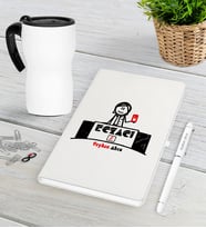 BK Gift Kişiye Özel Eczacı Beyaz Defter Kalem Termos Mug Seti-5 (Model 1)